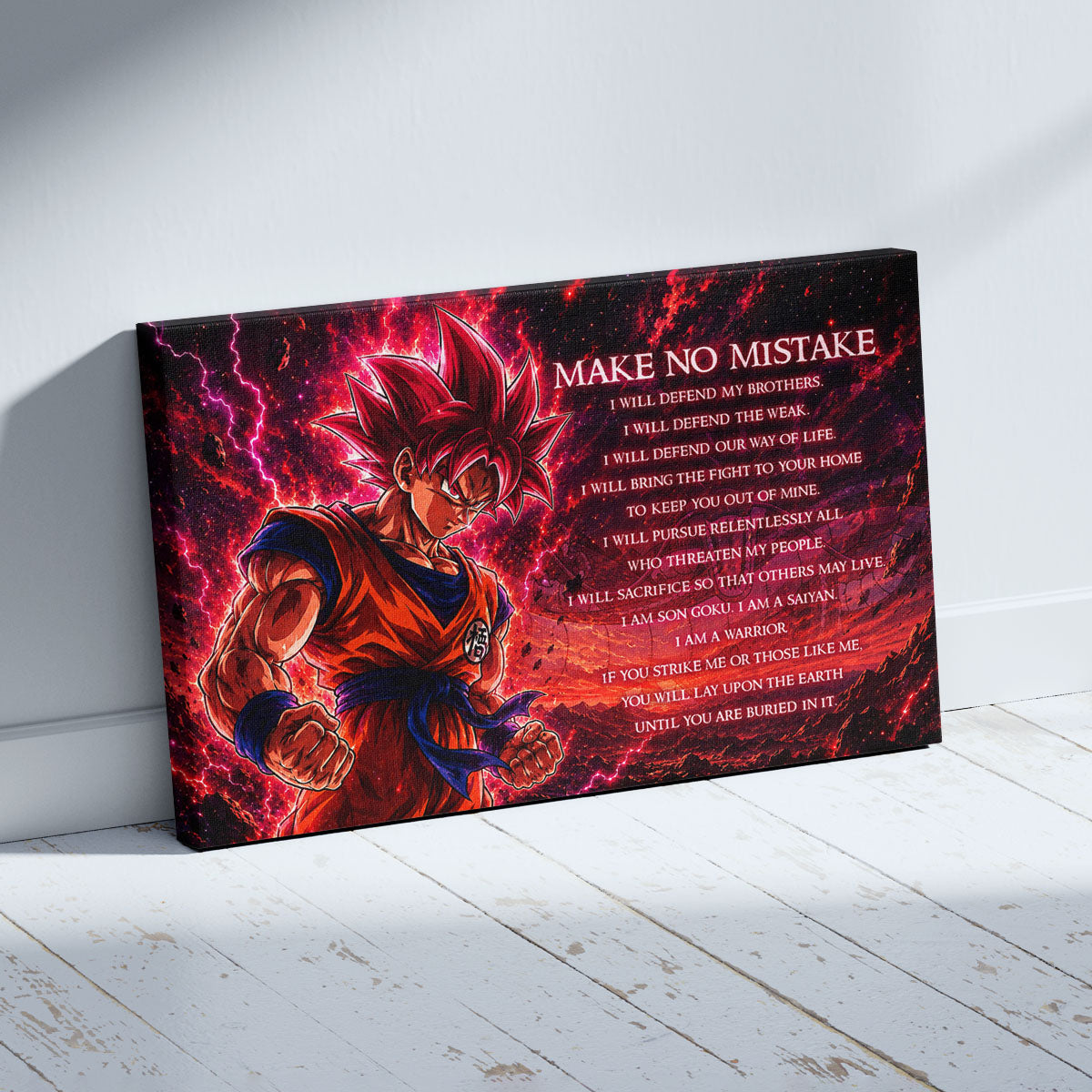Dragon Ball Canvas Wall Art - DR097 - Super Saiyan God Goku - Make No Mistake