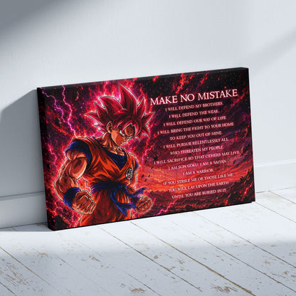 Dragon Ball Canvas Wall Art - DR097 - Super Saiyan God Goku - Make No Mistake