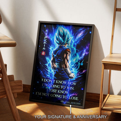 Dragon Ball Canvas Wall Art - DR098 - Super Saiyan Blue Vegito - I’m Not Going To Lose