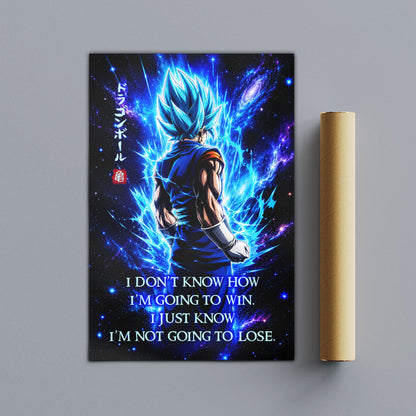 Dragon Ball Canvas Wall Art - DR098 - Super Saiyan Blue Vegito - I’m Not Going To Lose