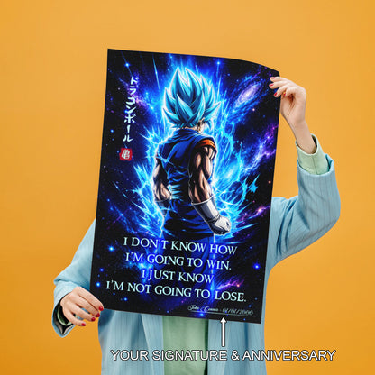 Dragon Ball Canvas Wall Art - DR098 - Super Saiyan Blue Vegito - I’m Not Going To Lose