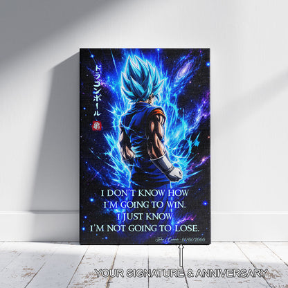 Dragon Ball Canvas Wall Art - DR098 - Super Saiyan Blue Vegito - I’m Not Going To Lose