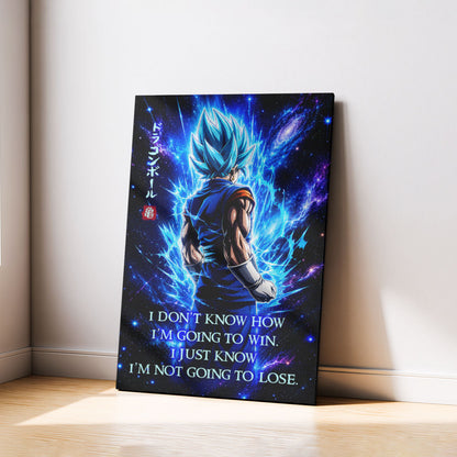 Dragon Ball Canvas Wall Art - DR098 - Super Saiyan Blue Vegito - I’m Not Going To Lose