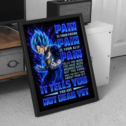 Dragon Ball Canvas Wall Art - DR101 - Super Saiyan Blue Vegeta - Pain Is Your Friend