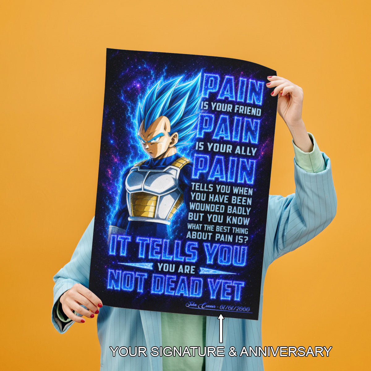 Dragon Ball Canvas Wall Art - DR102 - Super Saiyan Blue Vegeta - Pain Is Your Friend