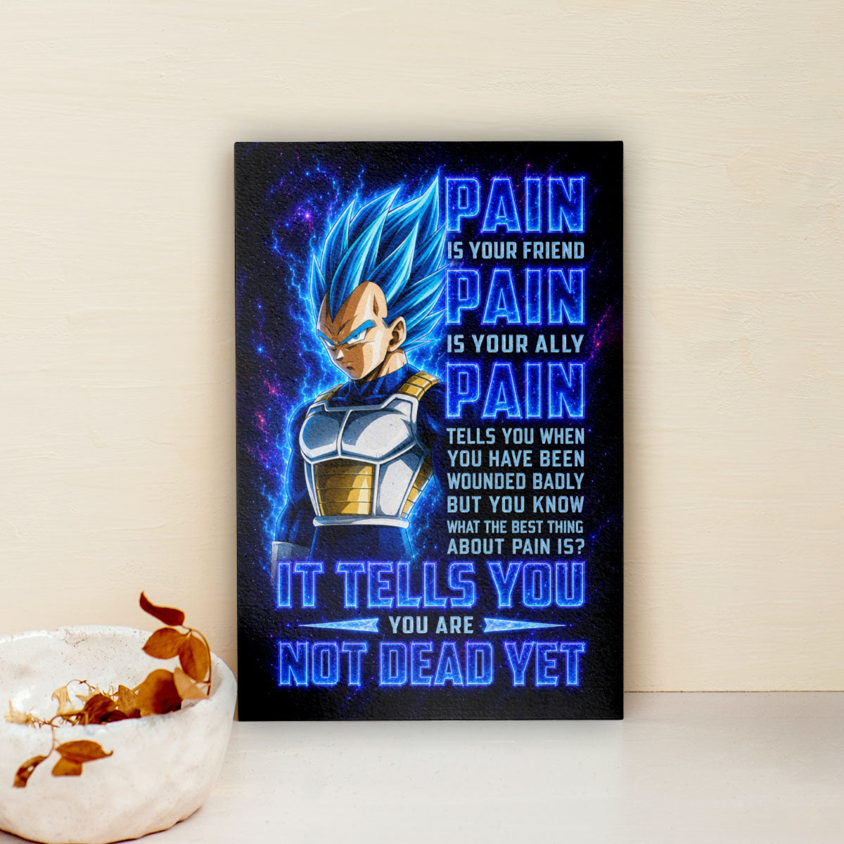 Dragon Ball Canvas Wall Art - DR102 - Super Saiyan Blue Vegeta - Pain Is Your Friend