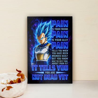 Dragon Ball Canvas Wall Art - DR102 - Super Saiyan Blue Vegeta - Pain Is Your Friend