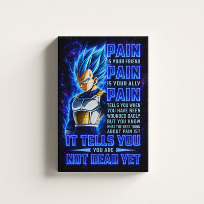 Dragon Ball Canvas Wall Art - DR102 - Super Saiyan Blue Vegeta - Pain Is Your Friend