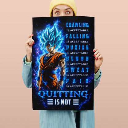 Dragon Ball Canvas Wall Art - DR103 - Super Saiyan Blue Goku - Quitting Is Not