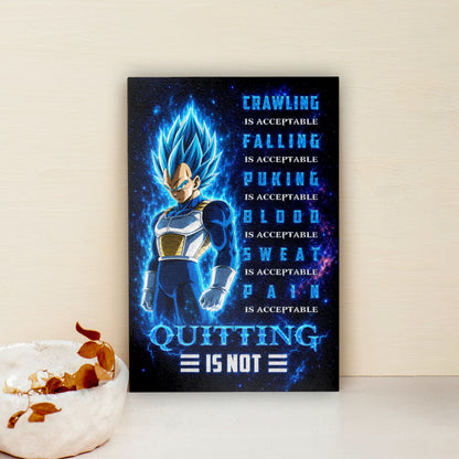 Dragon Ball Canvas Wall Art - DR104 - Super Saiyan Blue Vegeta - Quitting Is Not