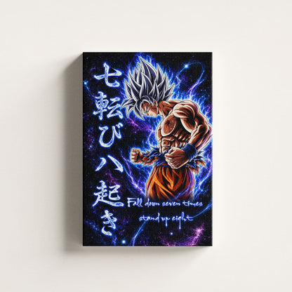 Dragon Ball Canvas Wall Art - DR105 - Ultra Instinct Goku - Fall Down Seven Times Stand Up Eight