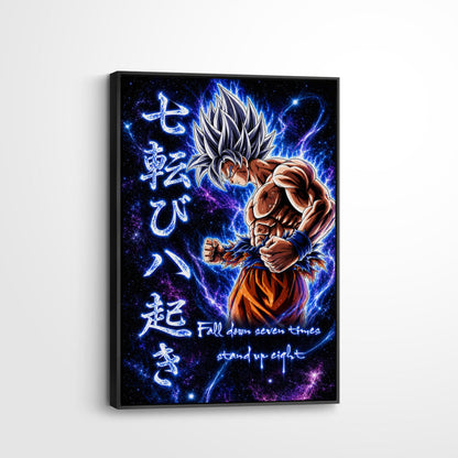 Dragon Ball Canvas Wall Art - DR105 - Ultra Instinct Goku - Fall Down Seven Times Stand Up Eight