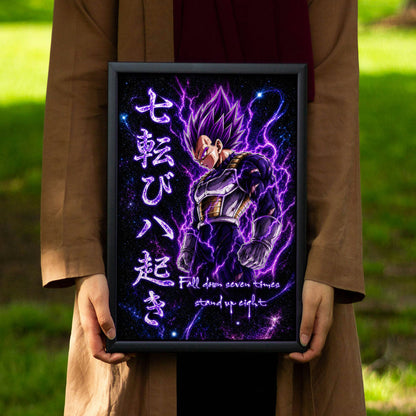 Dragon Ball Canvas Wall Art - DR106 - Vegeta Ultra Ego - Fall Down Seven Times Stand Up Eight