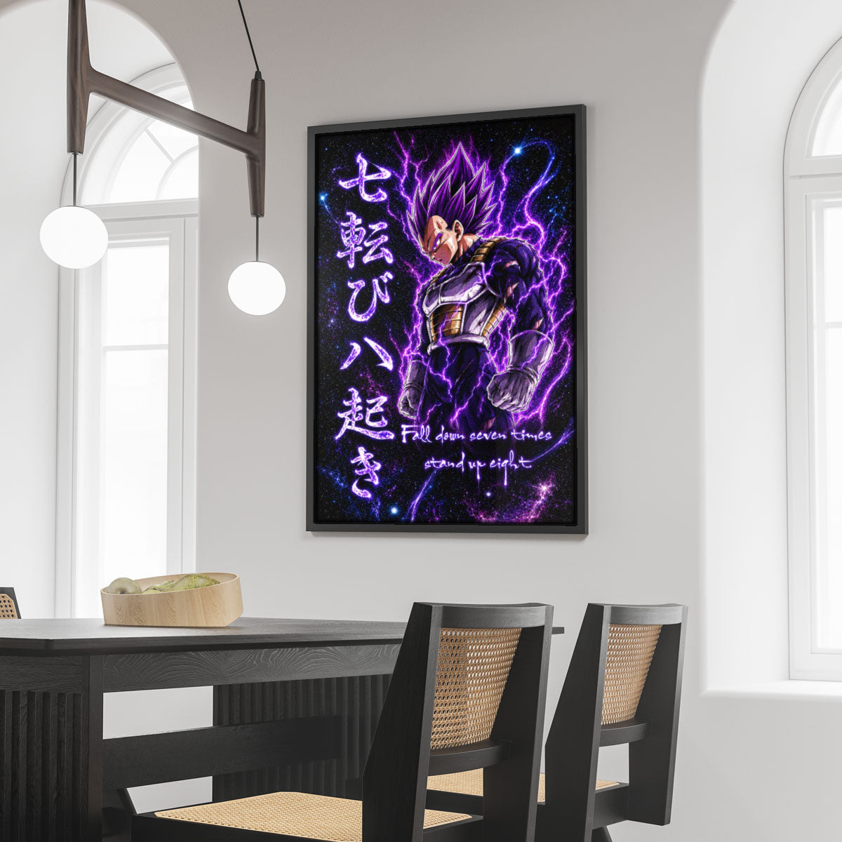 Dragon Ball Canvas Wall Art - DR106 - Vegeta Ultra Ego - Fall Down Seven Times Stand Up Eight