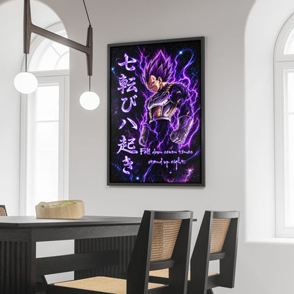 Dragon Ball Canvas Wall Art - DR106 - Vegeta Ultra Ego - Fall Down Seven Times Stand Up Eight