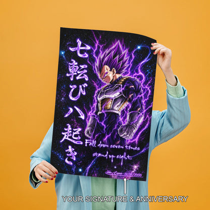 Dragon Ball Canvas Wall Art - DR106 - Vegeta Ultra Ego - Fall Down Seven Times Stand Up Eight