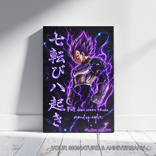 Dragon Ball Canvas Wall Art - DR106 - Vegeta Ultra Ego - Fall Down Seven Times Stand Up Eight