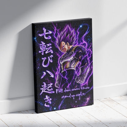 Dragon Ball Canvas Wall Art - DR106 - Vegeta Ultra Ego - Fall Down Seven Times Stand Up Eight