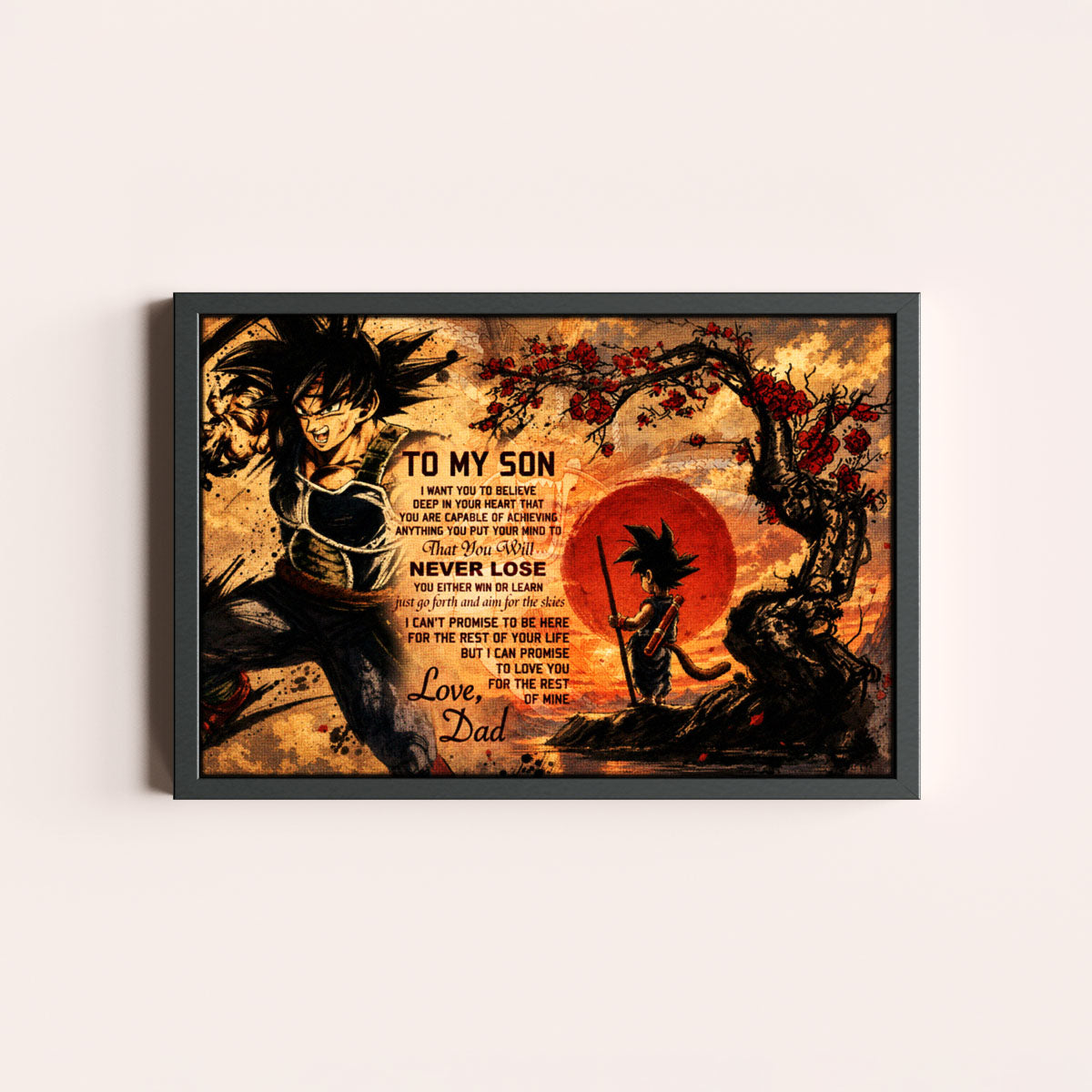 Dragon Ball Canvas Wall Art - DR107 - Bardock - Goku - To My Son From Dad Meaningful Gift for Son