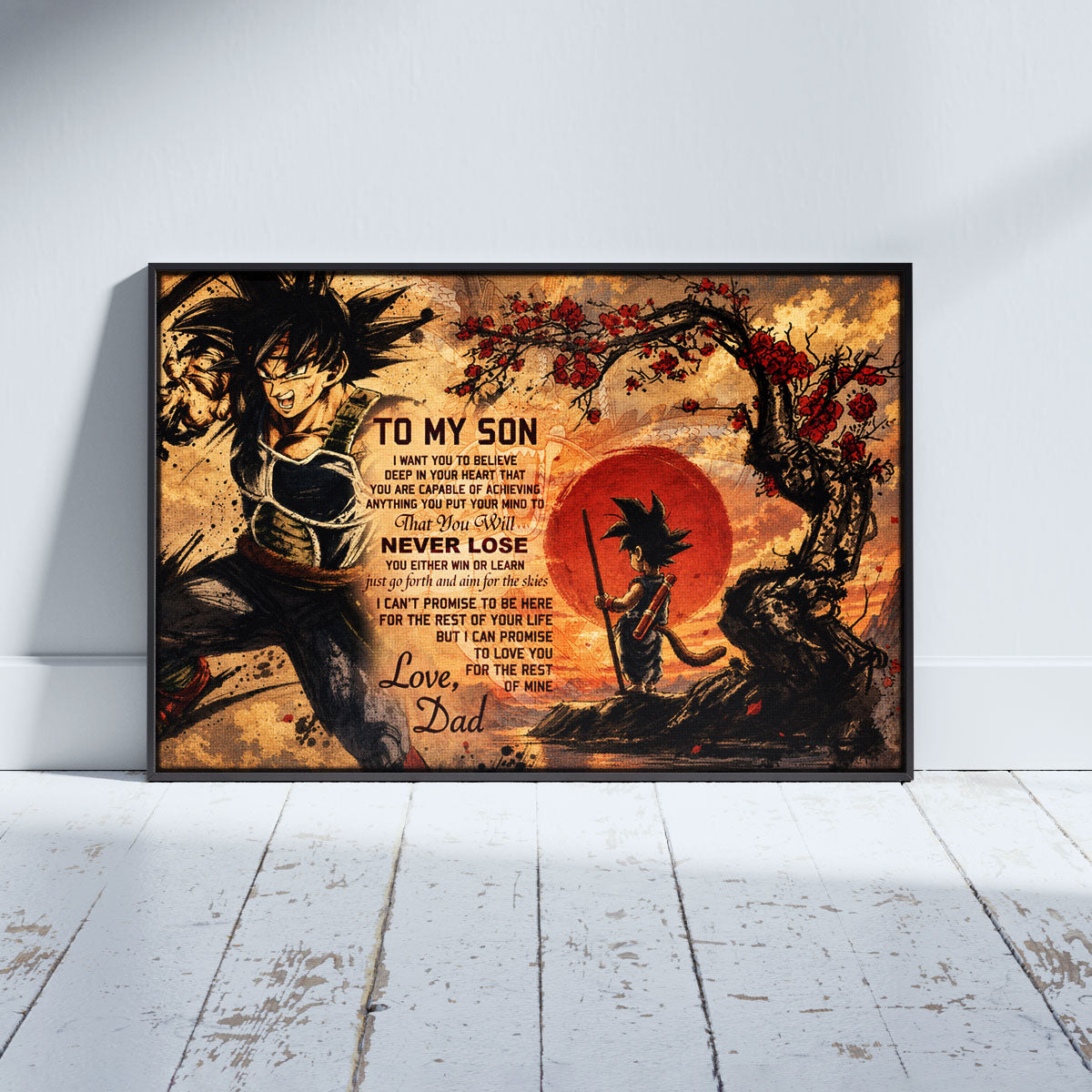 Dragon Ball Canvas Wall Art - DR107 - Bardock - Goku - To My Son From Dad Meaningful Gift for Son
