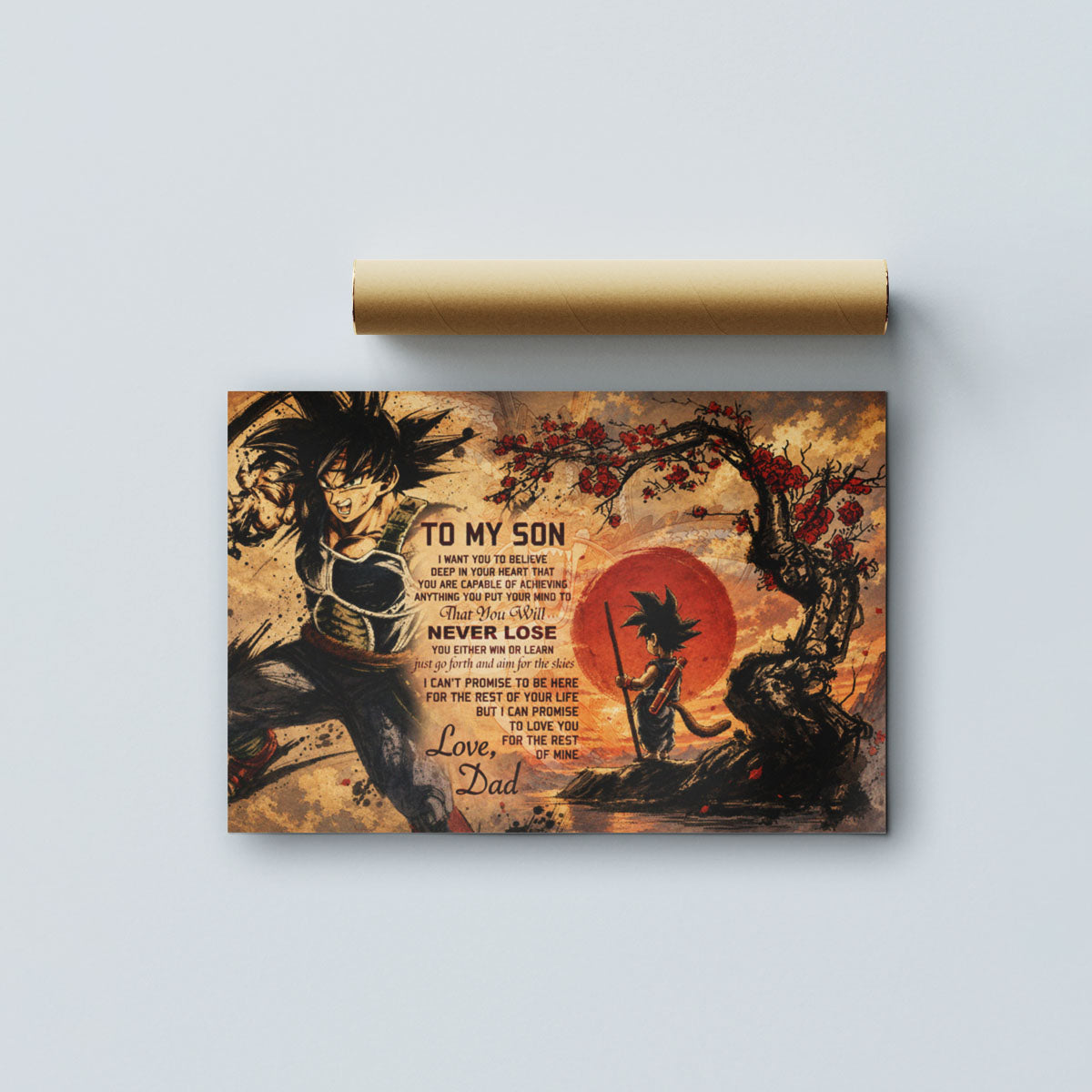 Dragon Ball Canvas Wall Art - DR107 - Bardock - Goku - To My Son From Dad Meaningful Gift for Son