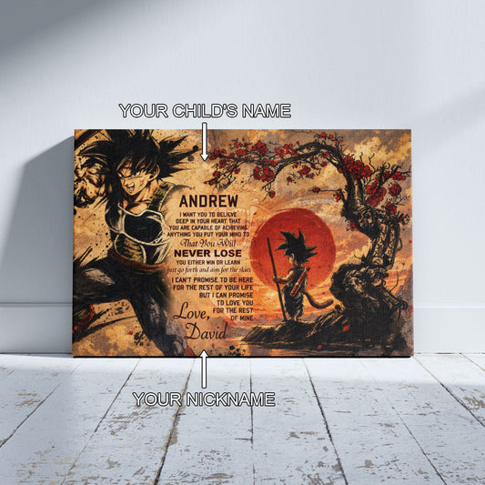Dragon Ball Canvas Wall Art - DR107 - Bardock - Goku - To My Son From Dad Meaningful Gift for Son