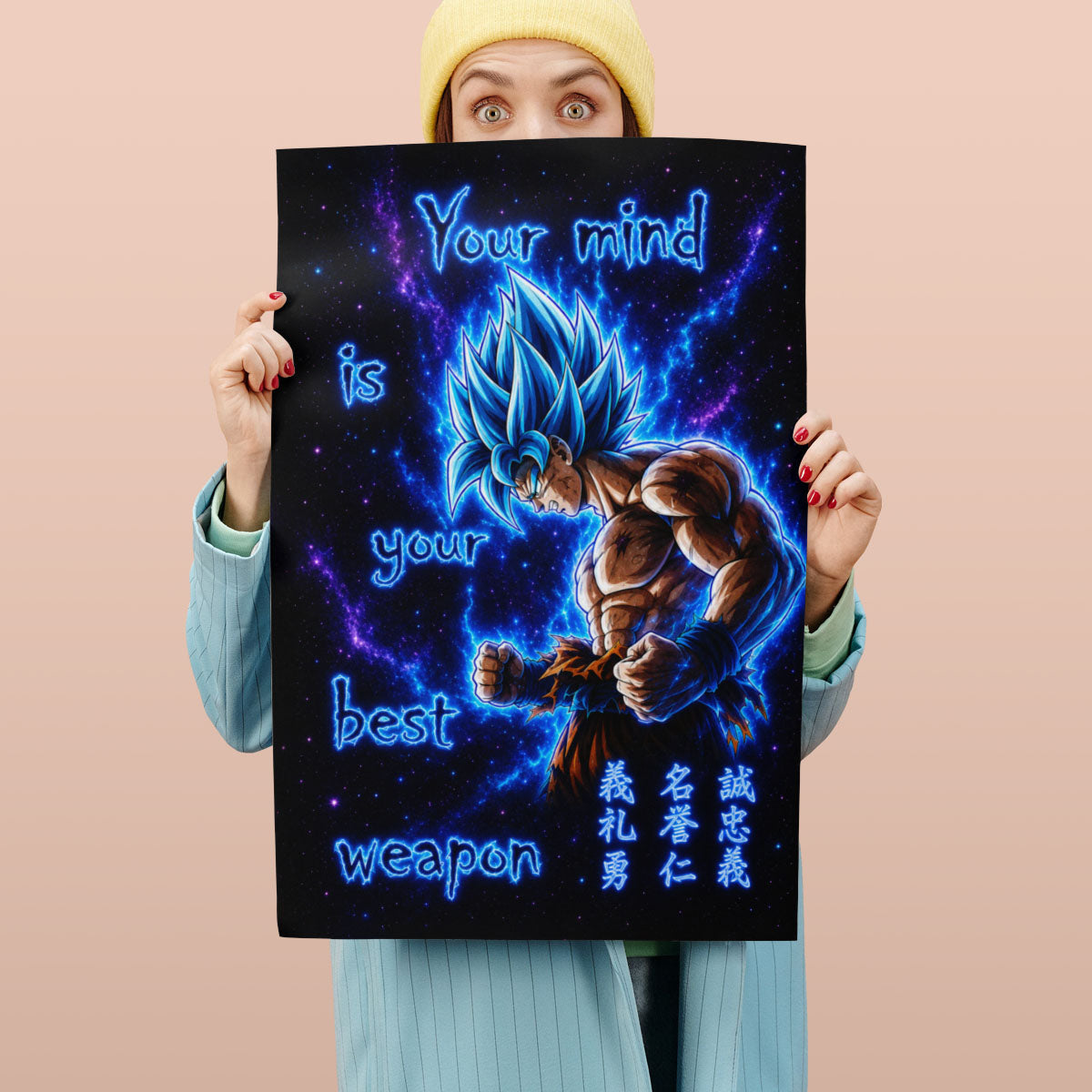 Dragon Ball Canvas Wall Art - DR108 - Super Saiyan Blue Goku - Your Mind Is Your Best Weapon