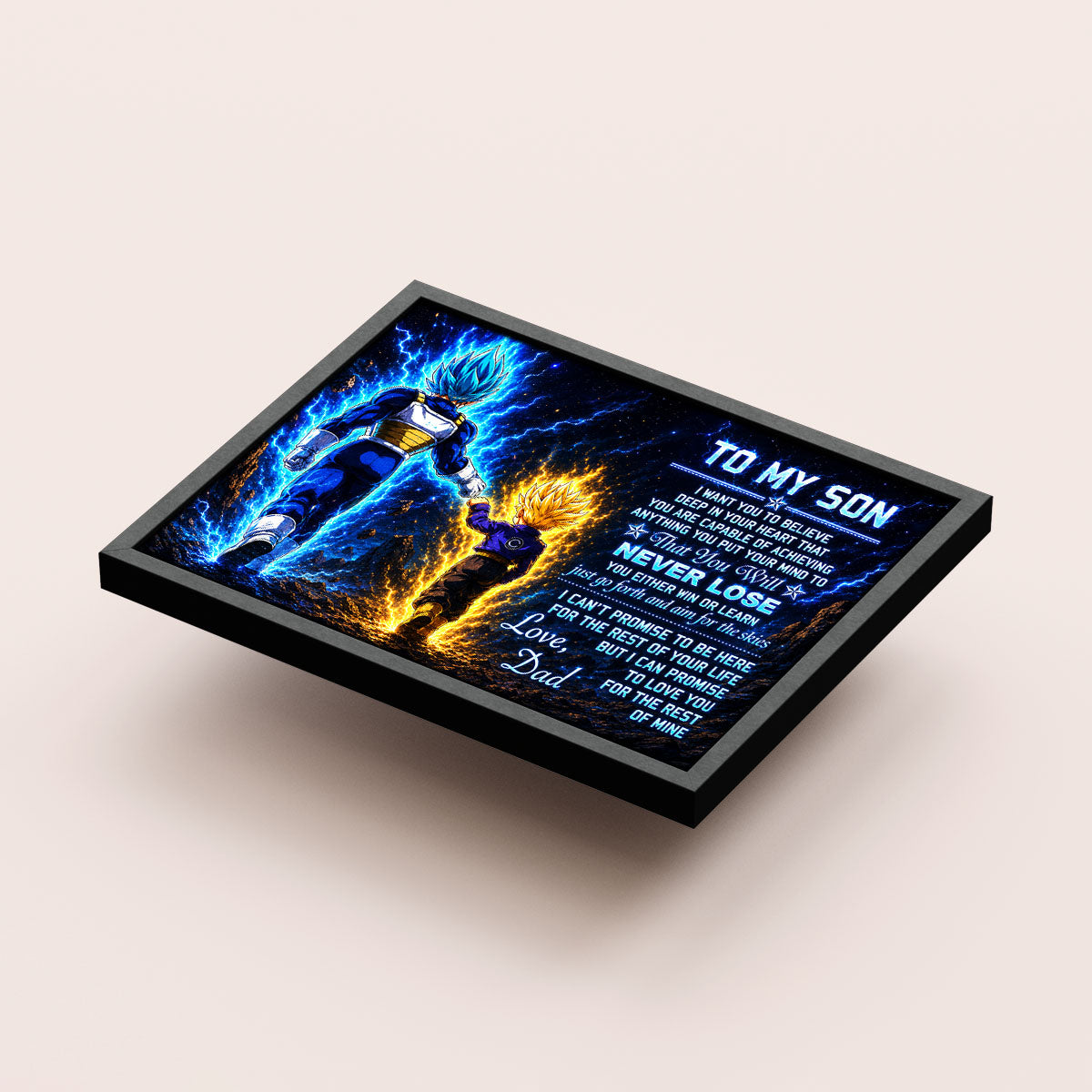 Dragon Ball Canvas Wall Art - DR110 - Vegeta - Trunks - To My Son From Dad Meaningful Gift for Son