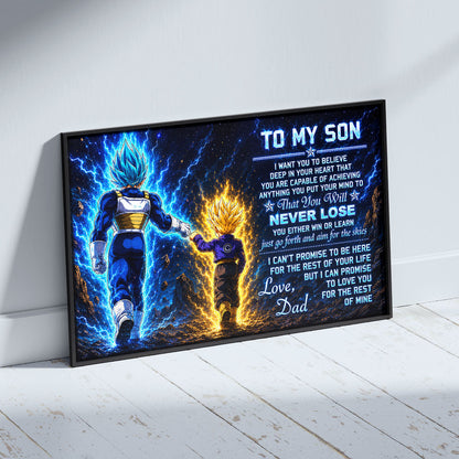 Dragon Ball Canvas Wall Art - DR110 - Vegeta - Trunks - To My Son From Dad Meaningful Gift for Son