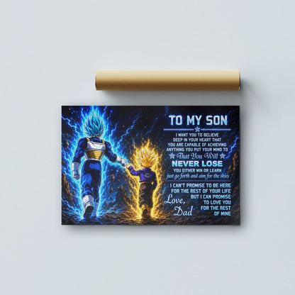 Dragon Ball Canvas Wall Art - DR110 - Vegeta - Trunks - To My Son From Dad Meaningful Gift for Son