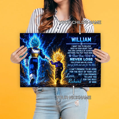 Dragon Ball Canvas Wall Art - DR110 - Vegeta - Trunks - To My Son From Dad Meaningful Gift for Son