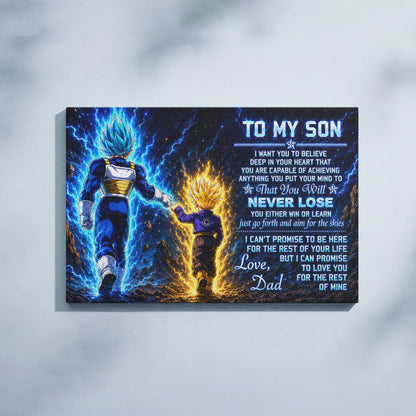 Dragon Ball Canvas Wall Art - DR110 - Vegeta - Trunks - To My Son From Dad Meaningful Gift for Son