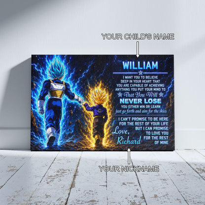 Dragon Ball Canvas Wall Art - DR110 - Vegeta - Trunks - To My Son From Dad Meaningful Gift for Son
