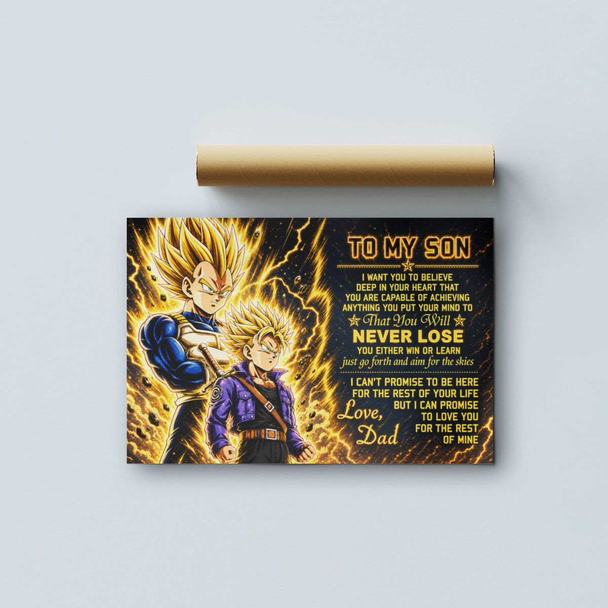 Dragon Ball Canvas Wall Art - DR111 - Vegeta - Trunks - To My Son From Dad Meaningful Gift for Son