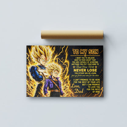 Dragon Ball Canvas Wall Art - DR111 - Vegeta - Trunks - To My Son From Dad Meaningful Gift for Son
