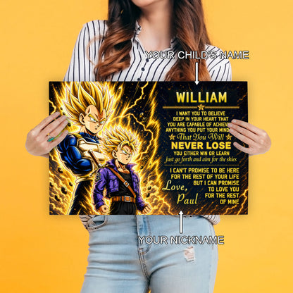 Dragon Ball Canvas Wall Art - DR111 - Vegeta - Trunks - To My Son From Dad Meaningful Gift for Son