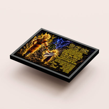 Dragon Ball Canvas Wall Art - DR112 - Goku - Gohan - To My Son From Dad Meaningful Gift for Son