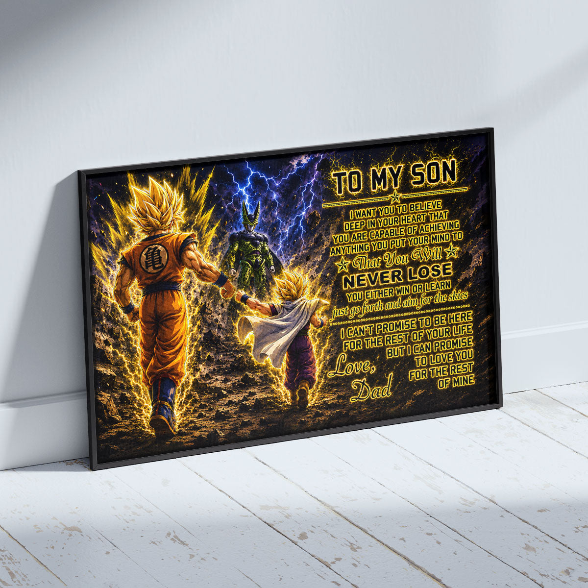 Dragon Ball Canvas Wall Art - DR112 - Goku - Gohan - To My Son From Dad Meaningful Gift for Son