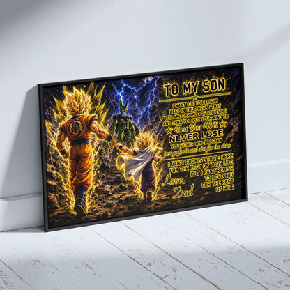 Dragon Ball Canvas Wall Art - DR112 - Goku - Gohan - To My Son From Dad Meaningful Gift for Son