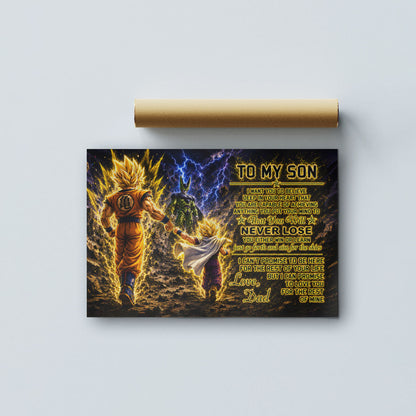Dragon Ball Canvas Wall Art - DR112 - Goku - Gohan - To My Son From Dad Meaningful Gift for Son