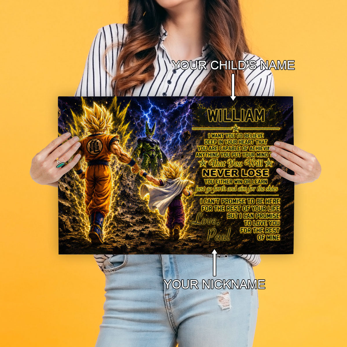 Dragon Ball Canvas Wall Art - DR112 - Goku - Gohan - To My Son From Dad Meaningful Gift for Son