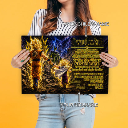 Dragon Ball Canvas Wall Art - DR112 - Goku - Gohan - To My Son From Dad Meaningful Gift for Son