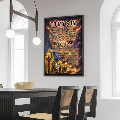 Dragon Ball Canvas Wall Art - DR113 - Goku - Gohan - To My Son From Dad Meaningful Gift for Son