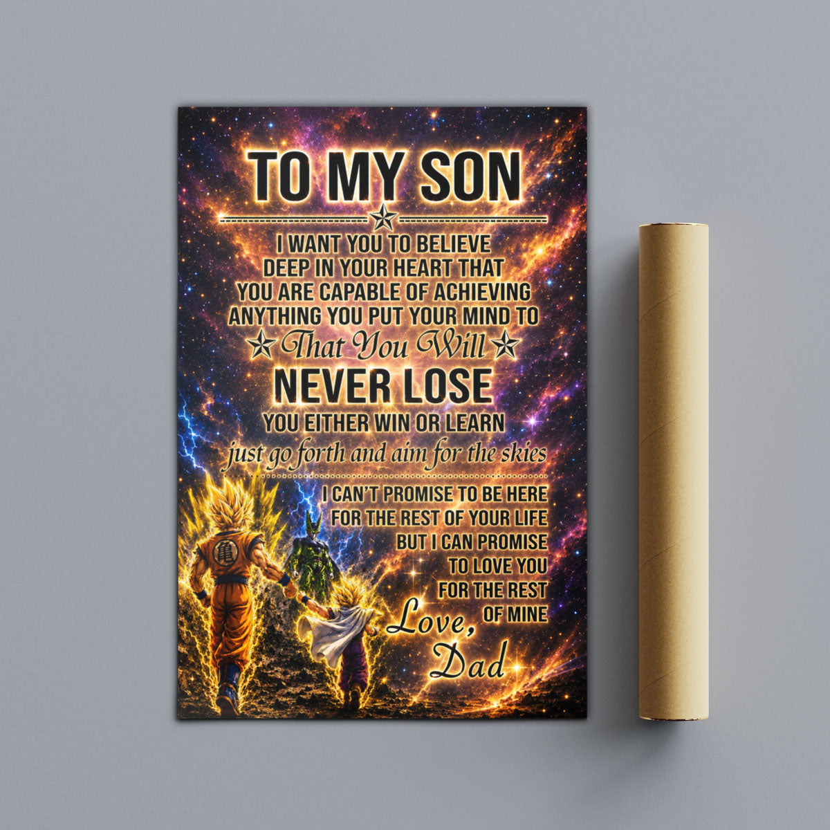 Dragon Ball Canvas Wall Art - DR113 - Goku - Gohan - To My Son From Dad Meaningful Gift for Son