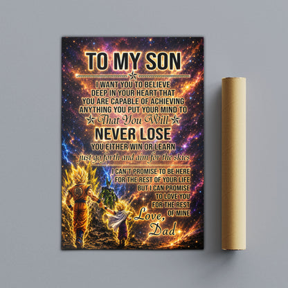 Dragon Ball Canvas Wall Art - DR113 - Goku - Gohan - To My Son From Dad Meaningful Gift for Son