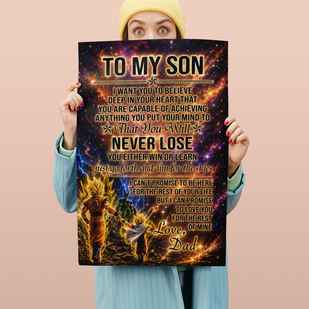 Dragon Ball Canvas Wall Art - DR113 - Goku - Gohan - To My Son From Dad Meaningful Gift for Son