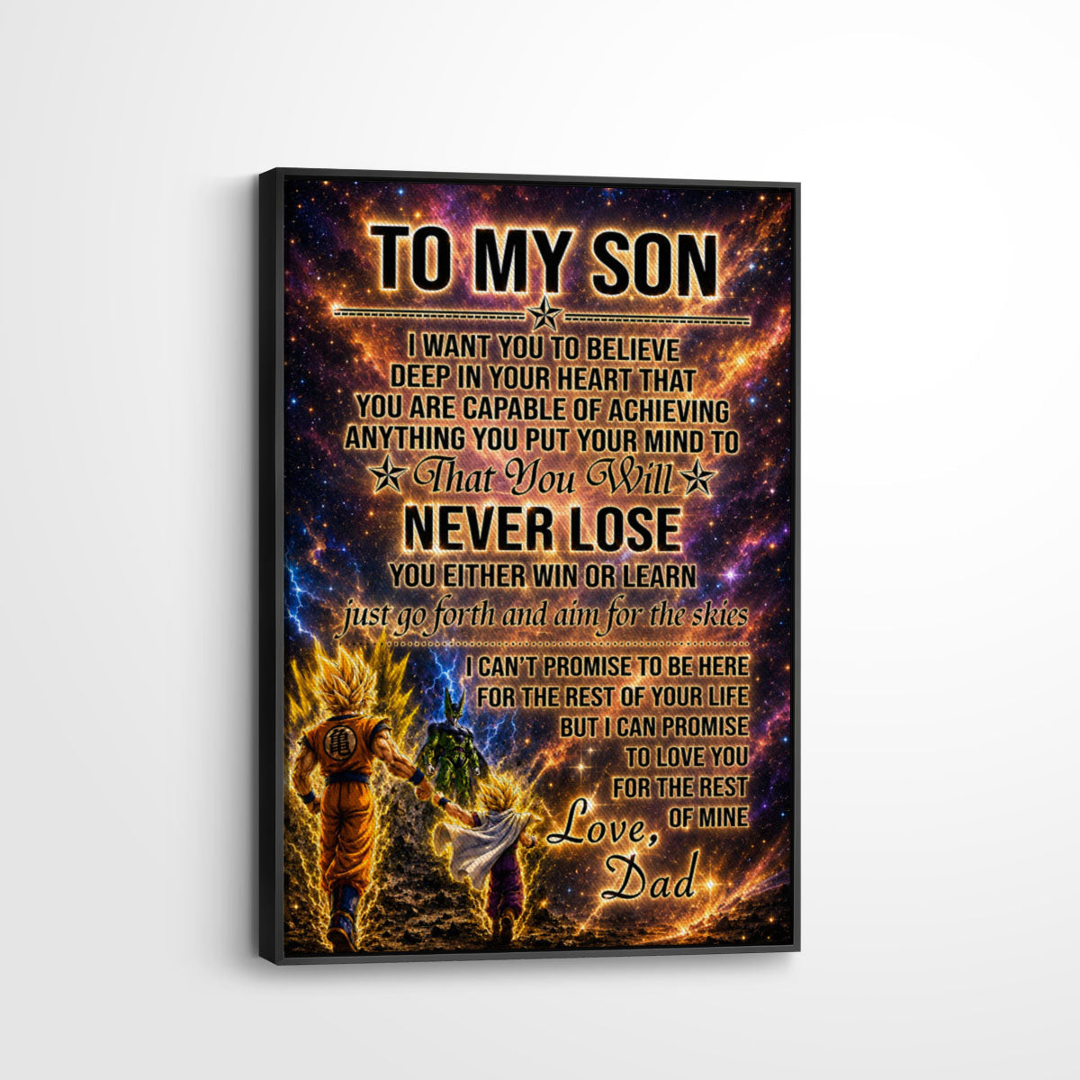 Dragon Ball Canvas Wall Art - DR113 - Goku - Gohan - To My Son From Dad Meaningful Gift for Son