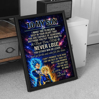Dragon Ball Canvas Wall Art - DR114 - Vegeta - Trunks - To My Son From Dad Meaningful Gift for Son