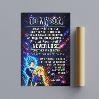 Dragon Ball Canvas Wall Art - DR114 - Vegeta - Trunks - To My Son From Dad Meaningful Gift for Son