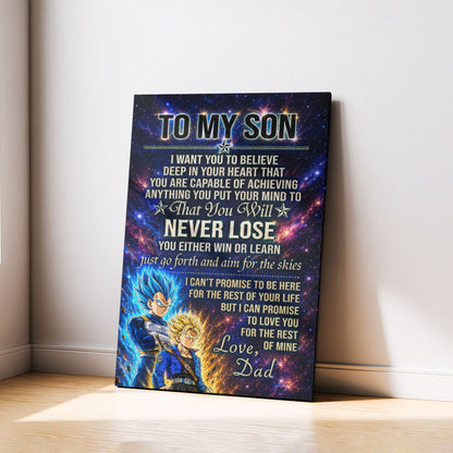 Dragon Ball Canvas Wall Art - DR114 - Vegeta - Trunks - To My Son From Dad Meaningful Gift for Son